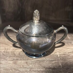 Elegant Vintage Silver Sugar Bowl with Lid